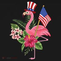 lamerica Patriotic 4th of July Flamingo American Women's Tank Top thumb 5