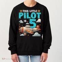 Little Pilot 5 Years Old Airplane 5th Birthday Aircraft Women's Sweatshirt thumb 0