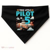 Little Pilot 5 Years Old Airplane 5th Birthday Aircraft USA-Made Doggie Bandana thumb 0