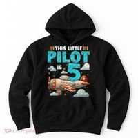 Little Pilot 5 Years Old Airplane 5th Birthday Aircraft Hoodie thumb 0