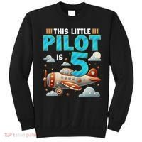 Little Pilot 5 Years Old Airplane 5th Birthday Aircraft Sweatshirt thumb 0
