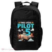 Little Pilot 5 Years Old Airplane 5th Birthday Aircraft Backpack thumb 0