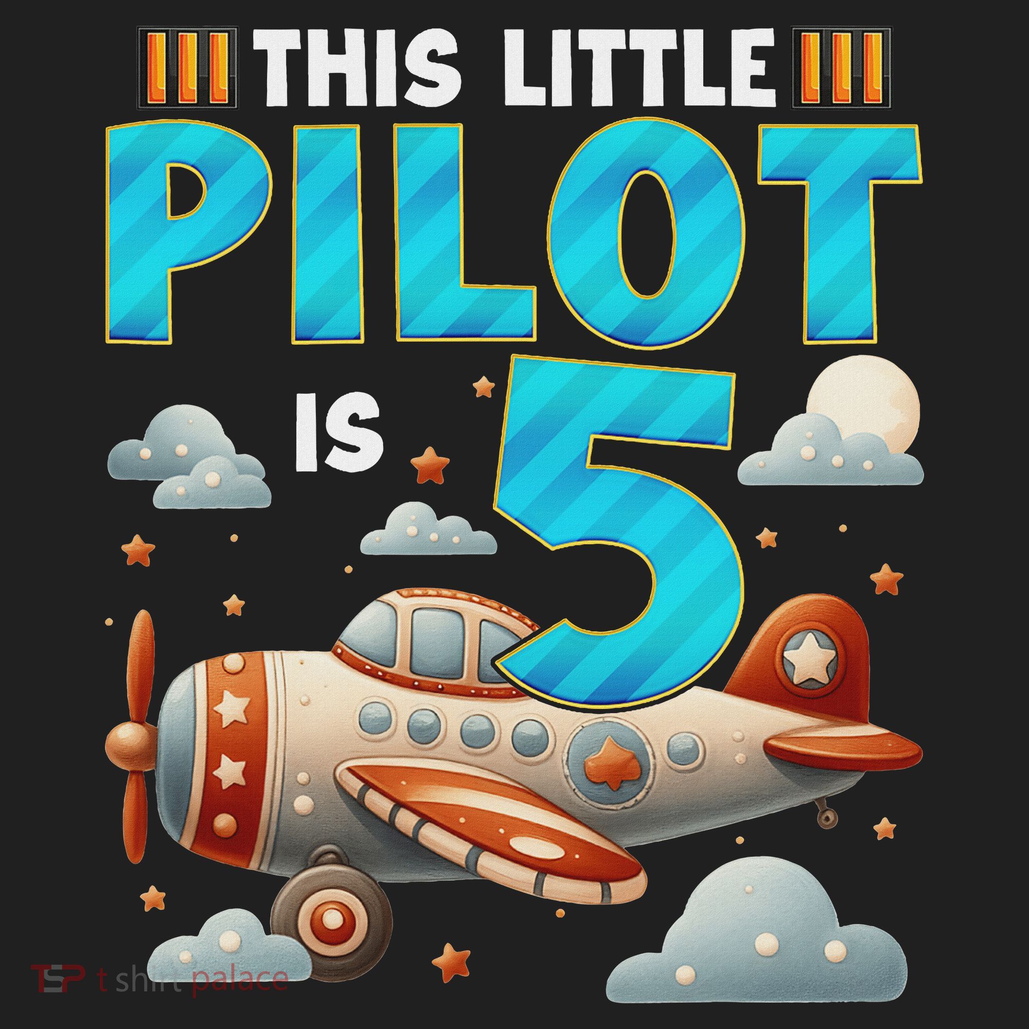 Little Pilot 5 Years Old Airplane 5th Birthday Aircraft Beanie