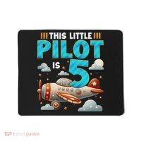 Little Pilot 5 Years Old Airplane 5th Birthday Aircraft Mousepad thumb 0