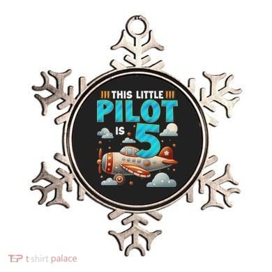 Little Pilot 5 Years Old Airplane 5th Birthday Aircraft Ornament