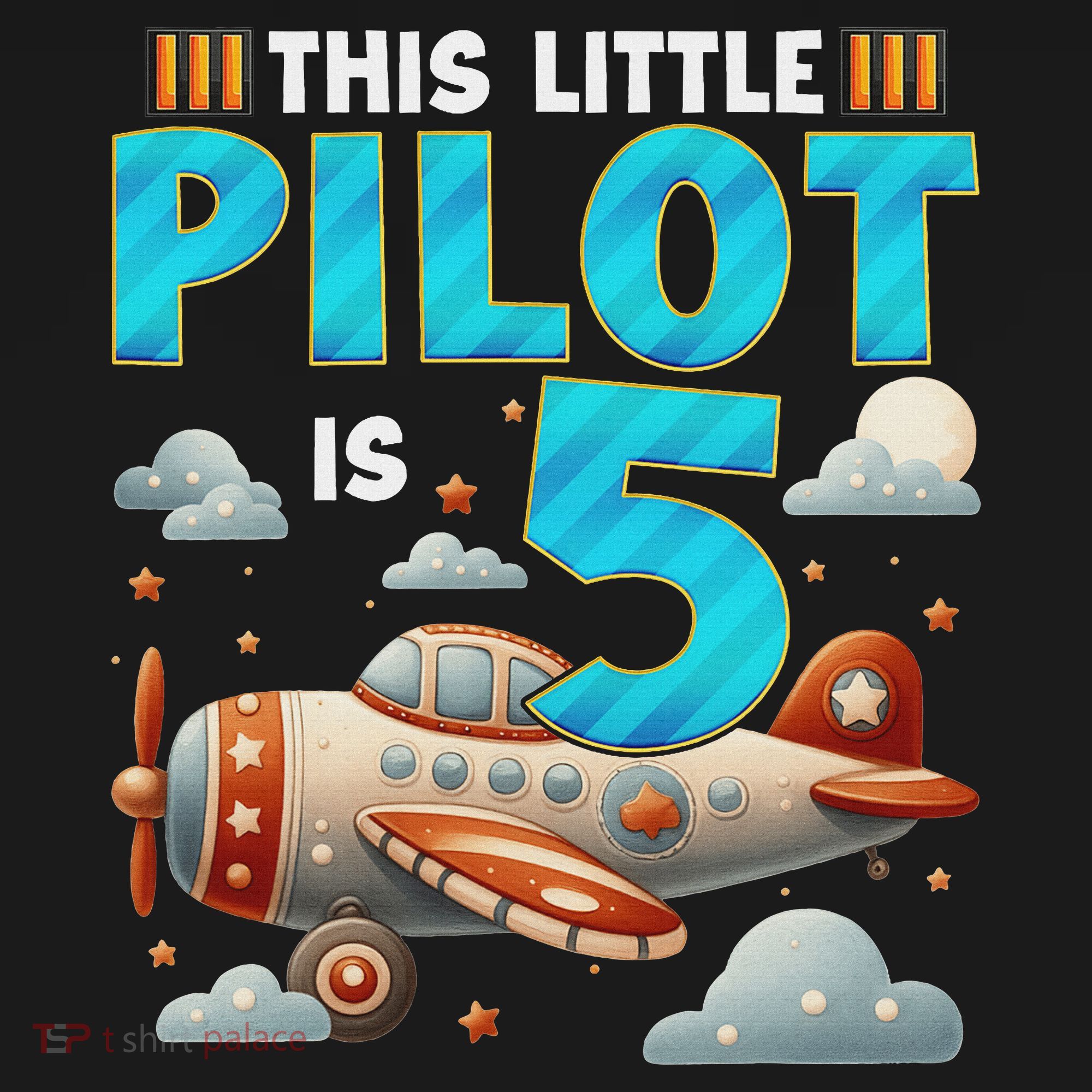 Little Pilot 5 Years Old Airplane 5th Birthday Aircraft Baby Bodysuit