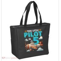 Little Pilot 5 Years Old Airplane 5th Birthday Aircraft Tote Bag thumb 2