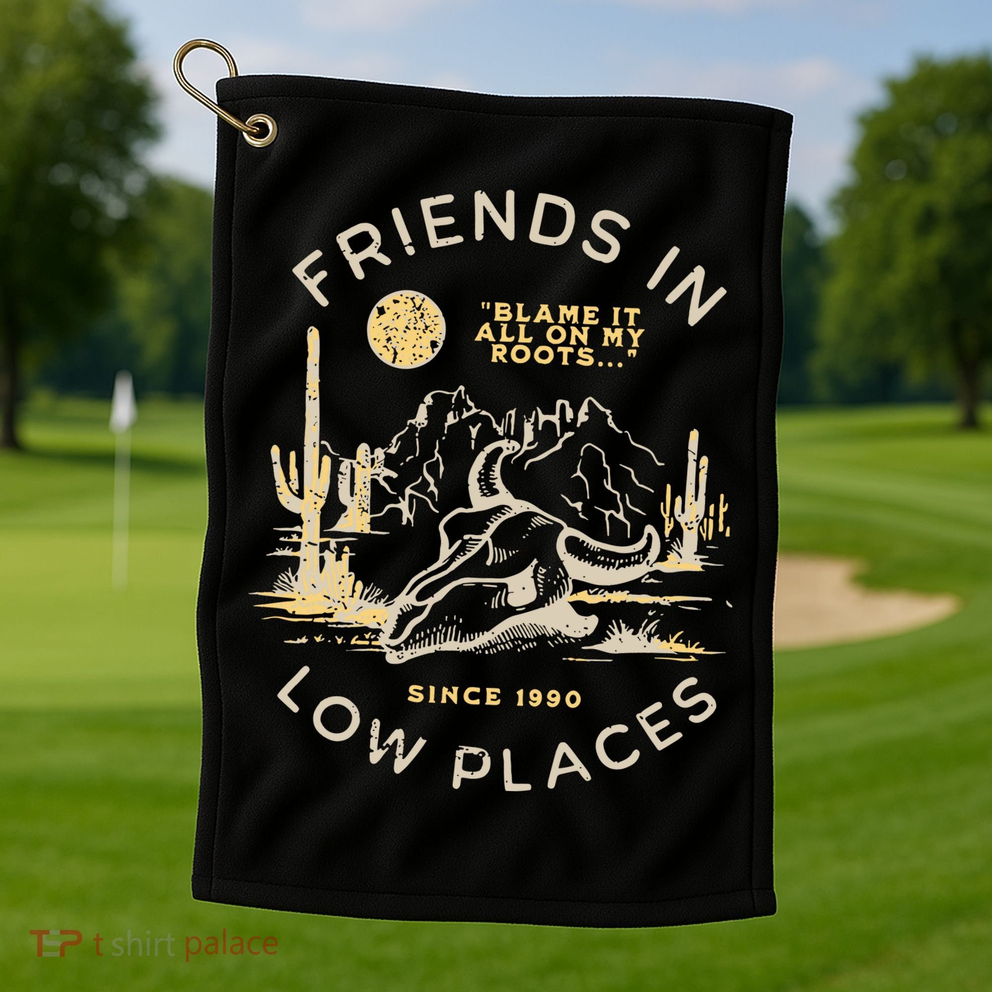 Low Places 90s Country Golf Towel