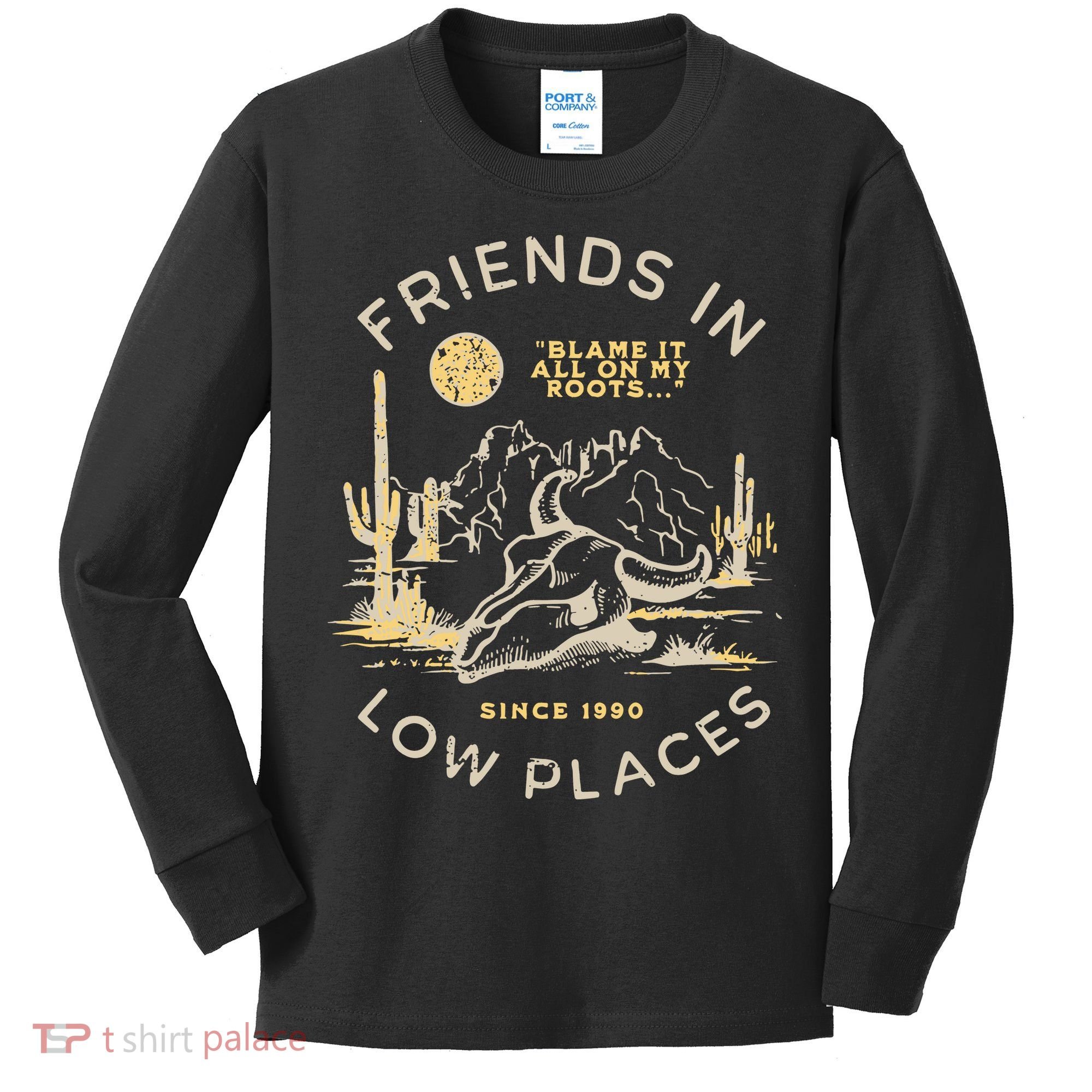Low Places 90s Country Kids Long Sleeve Shirt