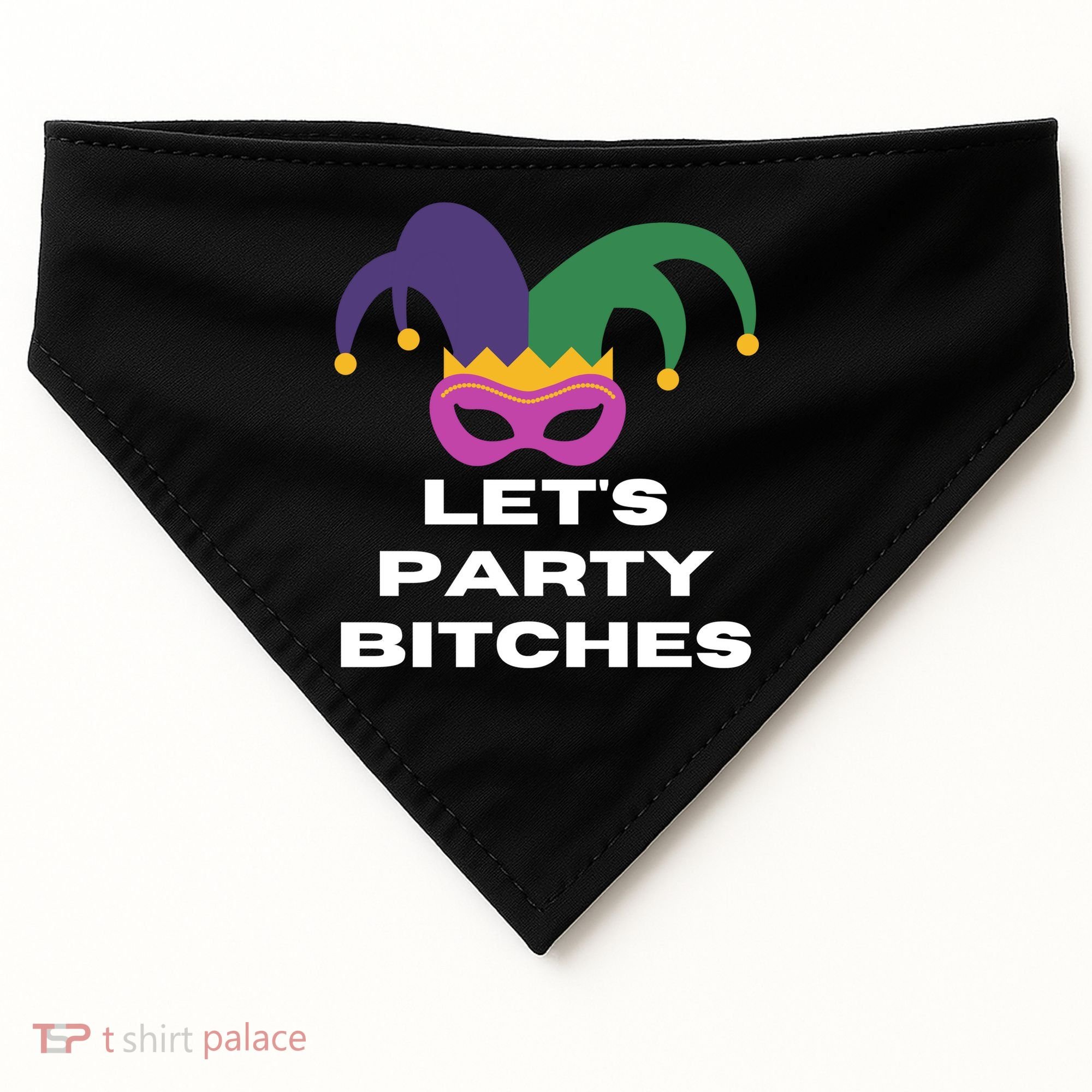 Let's Party Bitches Mardi Gras USA-Made Doggie Bandana