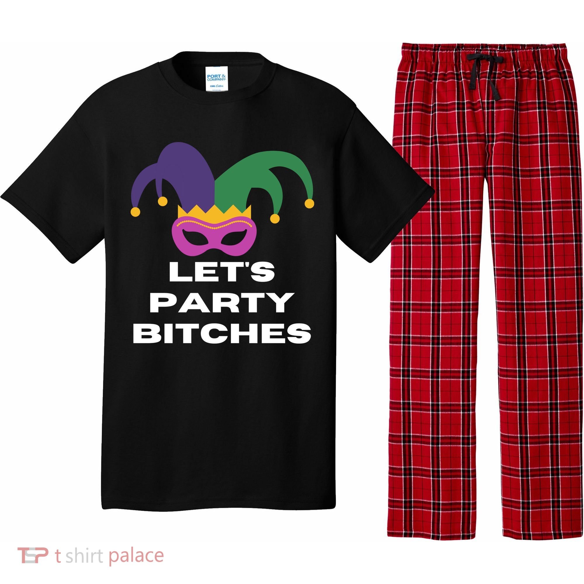 Let's Party Bitches Mardi Gras Pajama Set