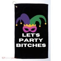 Let's Party Bitches Mardi Gras Golf Towel thumb 0