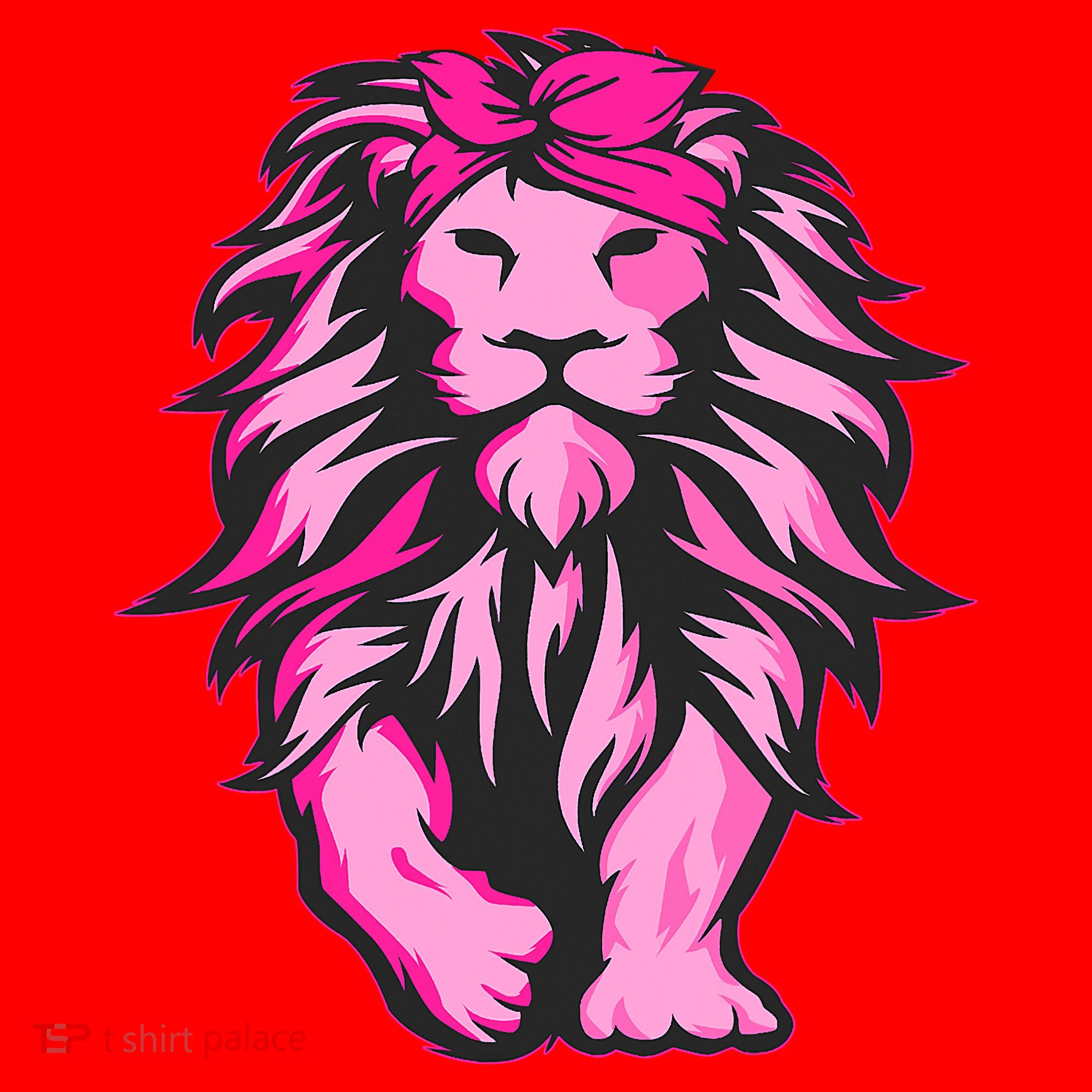 Lion Pink Bandana Breast Cancer Awareness Survivor Warrior Santa Hat