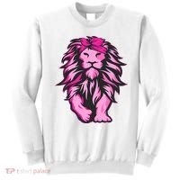 Lion Pink Bandana Breast Cancer Awareness Survivor Warrior Sweatshirt thumb 0