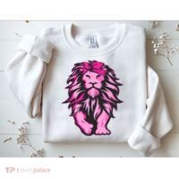 Lion Pink Bandana Breast Cancer Awareness Survivor Warrior Sweatshirt thumb 2