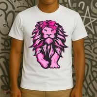 Lion Pink Bandana Breast Cancer Awareness Survivor Warrior T-Shirt thumb 3