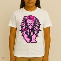 Lion Pink Bandana Breast Cancer Awareness Survivor Warrior T-Shirt thumb 4