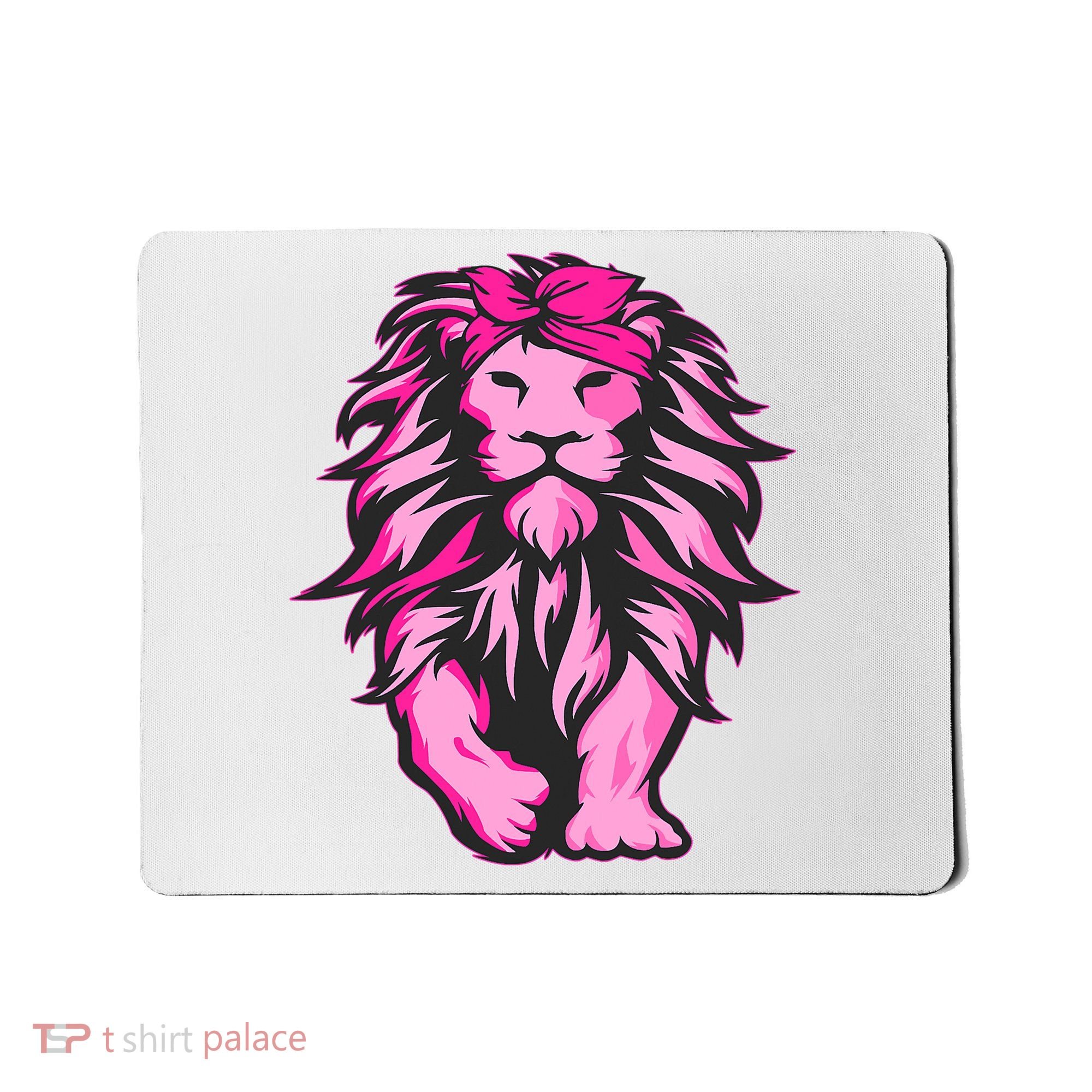 Lion Pink Bandana Breast Cancer Awareness Survivor Warrior Mousepad