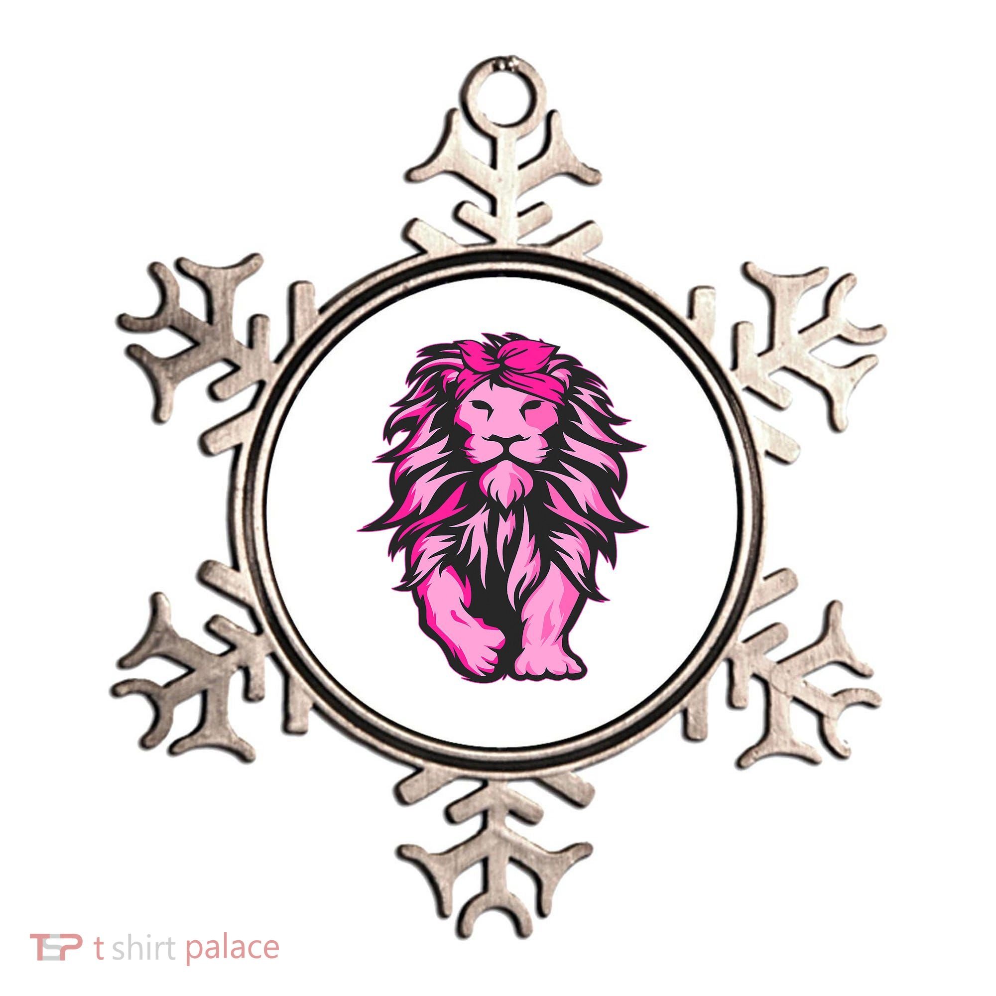Lion Pink Bandana Breast Cancer Awareness Survivor Warrior Ornament