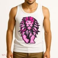 Lion Pink Bandana Breast Cancer Awareness Survivor Warrior Tank Top thumb 3