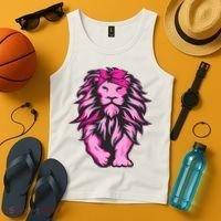 Lion Pink Bandana Breast Cancer Awareness Survivor Warrior Tank Top thumb 4