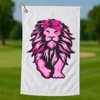 Lion Pink Bandana Breast Cancer Awareness Survivor Warrior Golf Towel thumb 1