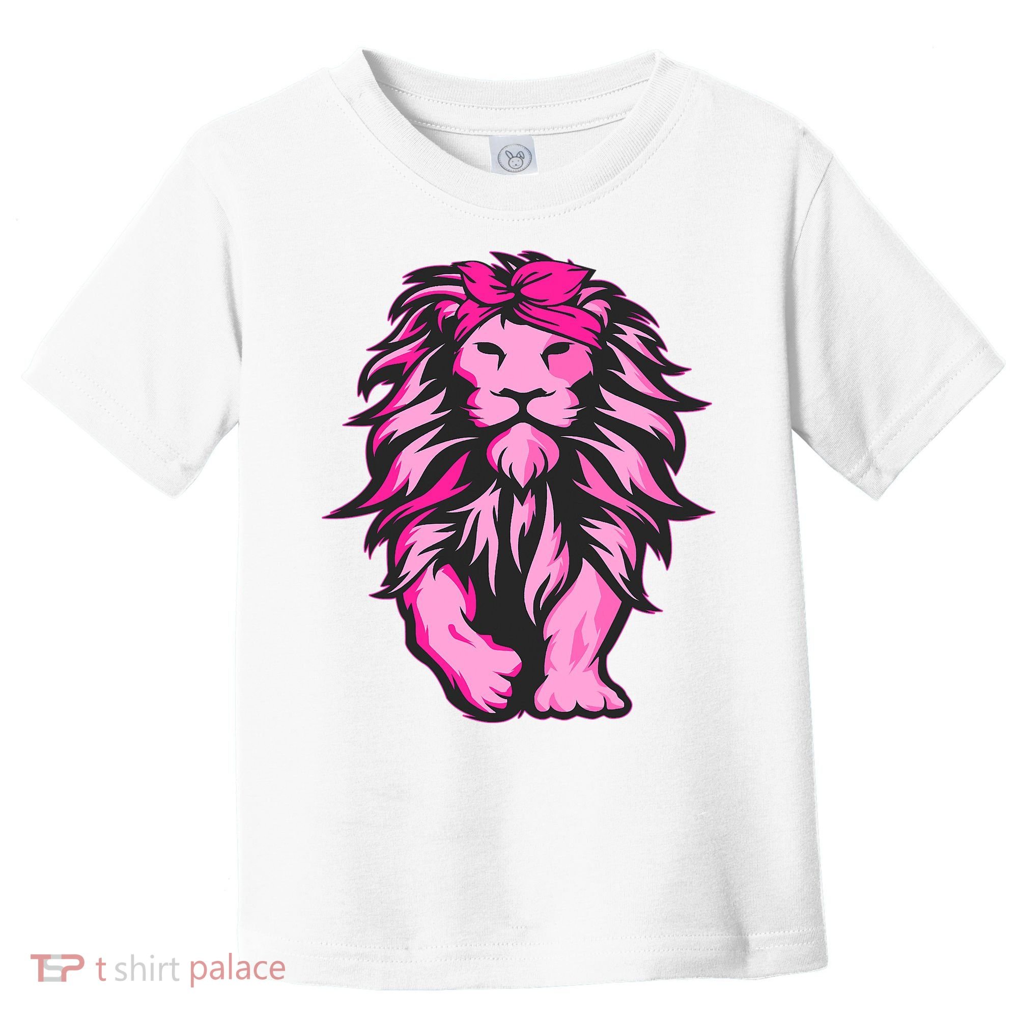 Lion Pink Bandana Breast Cancer Awareness Survivor Warrior Toddler T-Shirt