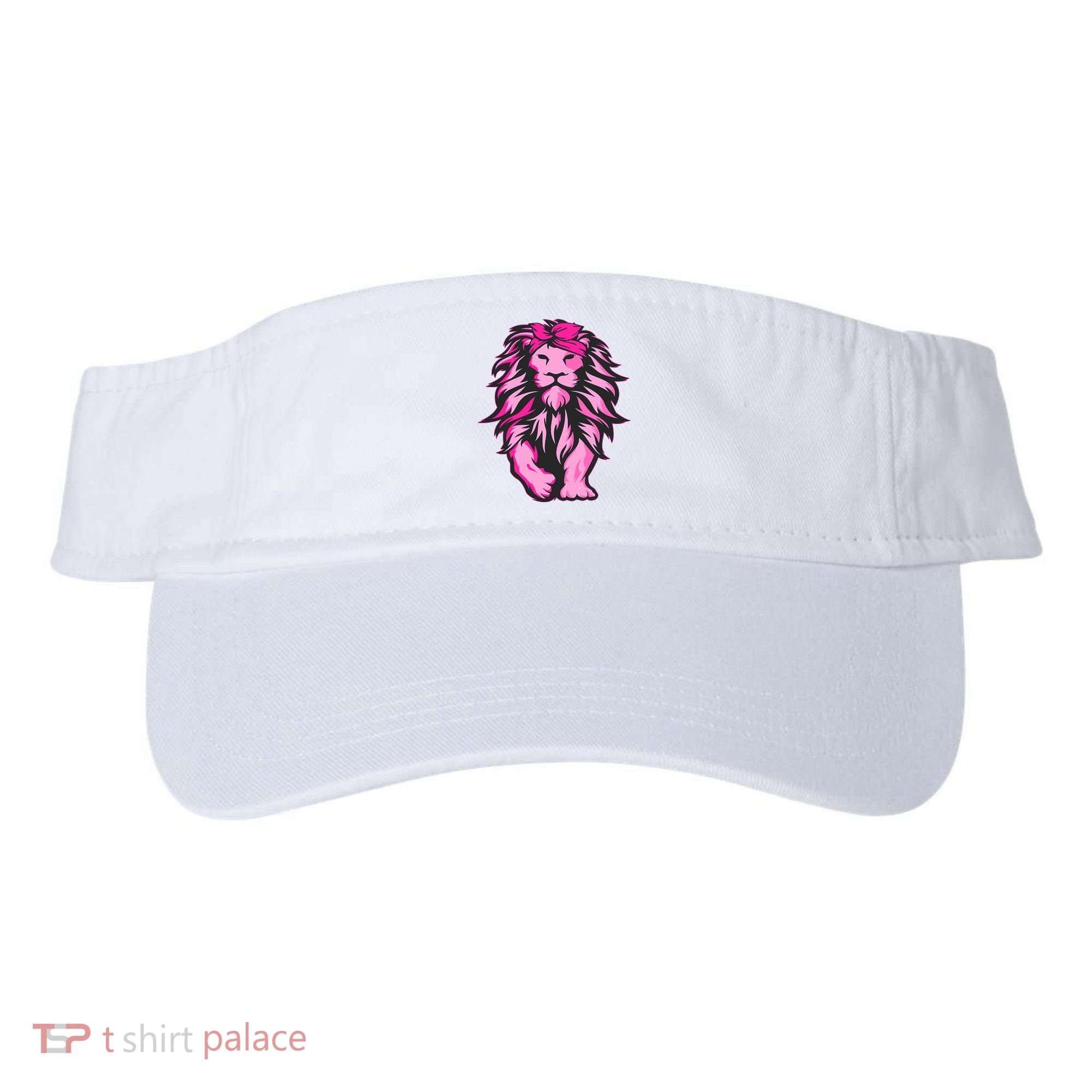 Lion Pink Bandana Breast Cancer Awareness Survivor Warrior Visor
