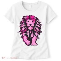 Lion Pink Bandana Breast Cancer Awareness Survivor Warrior Women's T-Shirt thumb 0