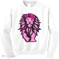 Lion Pink Bandana Breast Cancer Awareness Survivor Warrior Kids Sweatshirt thumb 0