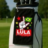 Lula Presidente Brasil Lula Brazil President Support Golf Towel thumb 2