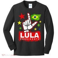 Lula Presidente Brasil Lula Brazil President Support Kids Long Sleeve Shirt thumb 0