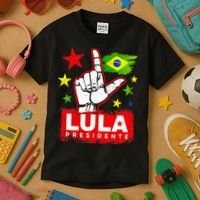 Lula Presidente Brasil Lula Brazil President Support Kids T-Shirt thumb 3