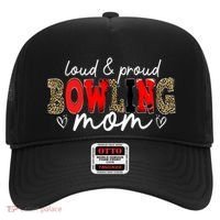 Loud Proud Bowling Mom Leopard Mama Mommy Mother's Day Funny Gift Hat thumb 0