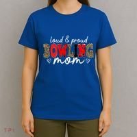 Loud Proud Bowling Mom Leopard Mama Mommy Mother's Day Funny Gift T-Shirt thumb 4