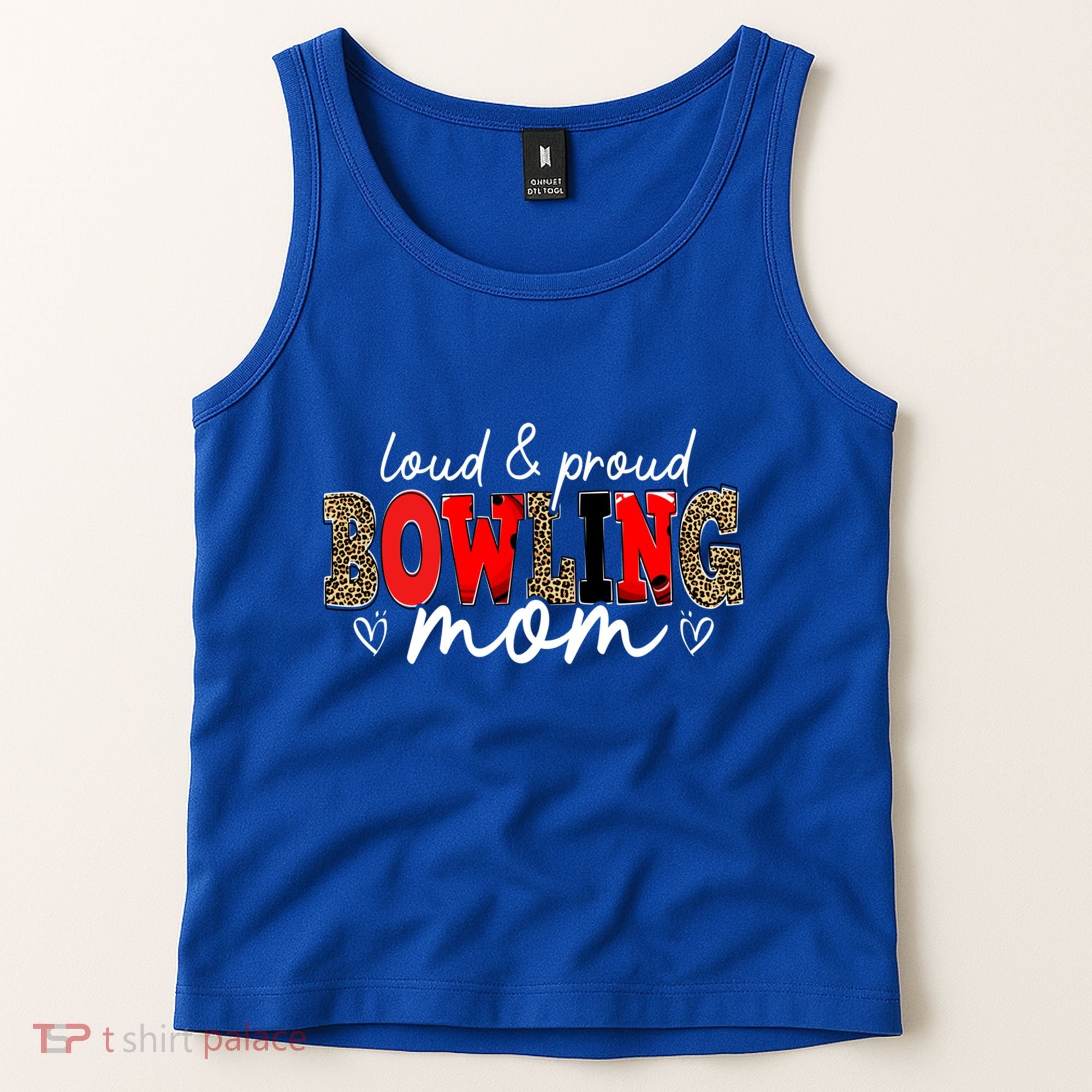 Loud Proud Bowling Mom Leopard Mama Mommy Mother's Day Funny Gift Tank Top