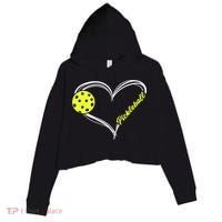 Love Pickleball Cute Pickleball Match, I Love Pickleball TShirt Crop Fleece Hoodie thumb 0