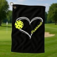 Love Pickleball Cute Pickleball Match, I Love Pickleball TShirt Golf Towel thumb 1
