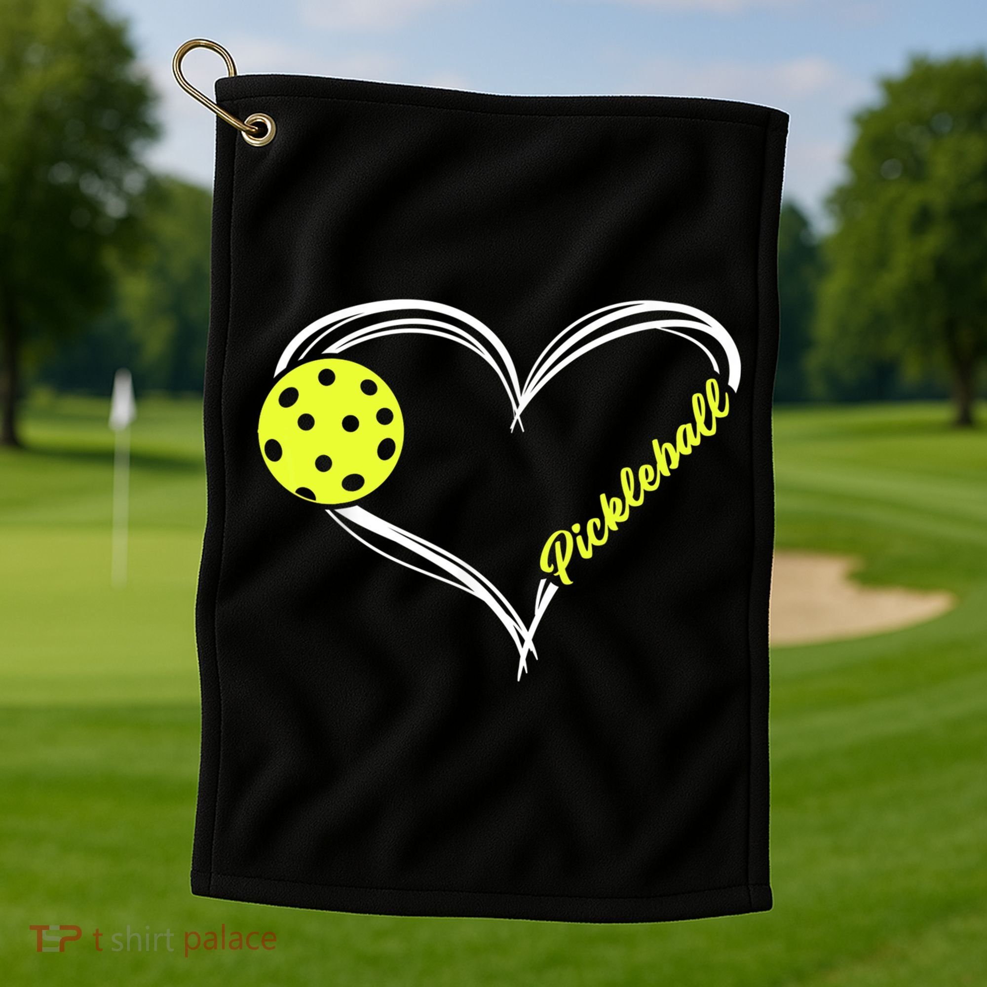 Love Pickleball Cute Pickleball Match, I Love Pickleball TShirt Golf Towel