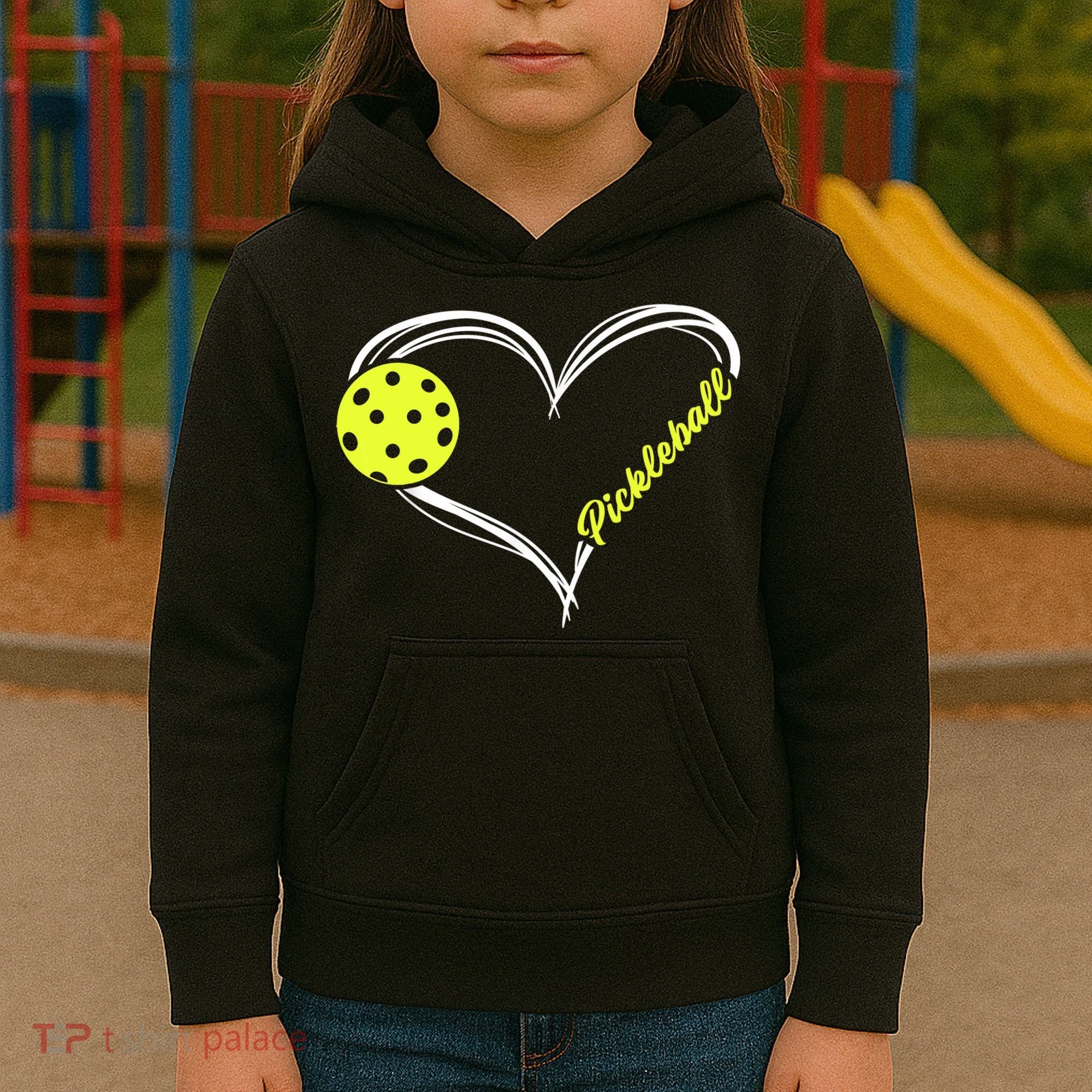 Love Pickleball Cute Pickleball Match, I Love Pickleball TShirt Kids Hoodie
