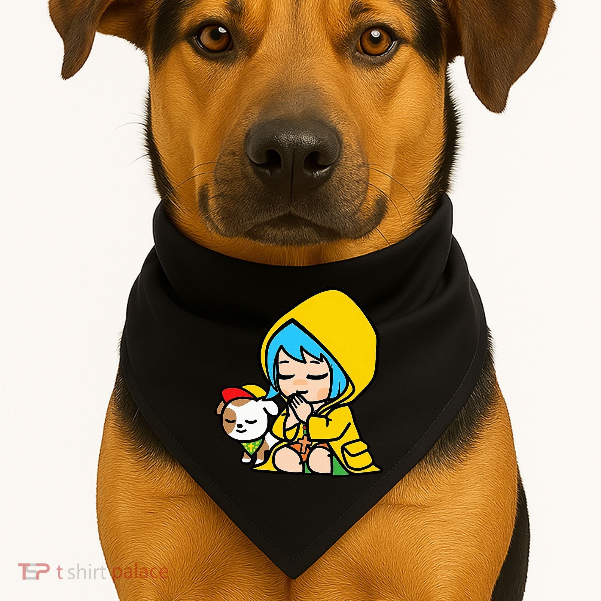 Luce Praying Catholic Pilgrim Vatican Anime Mascot 2025 USA-Made Doggie Bandana