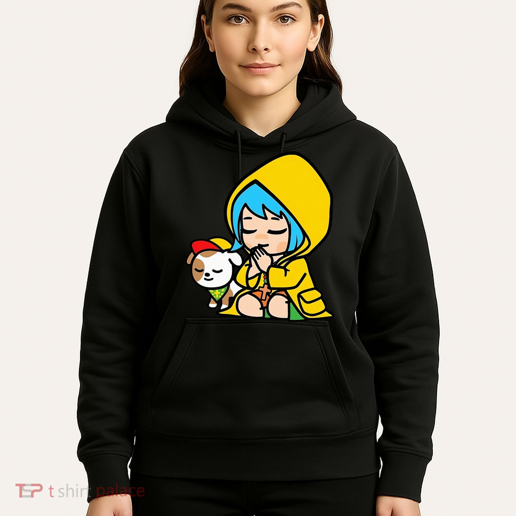 Luce Praying Catholic Pilgrim Vatican Anime Mascot 2025 Hoodie