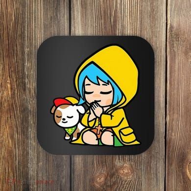 Luce Praying Catholic Pilgrim Vatican Anime Mascot 2025 Coaster