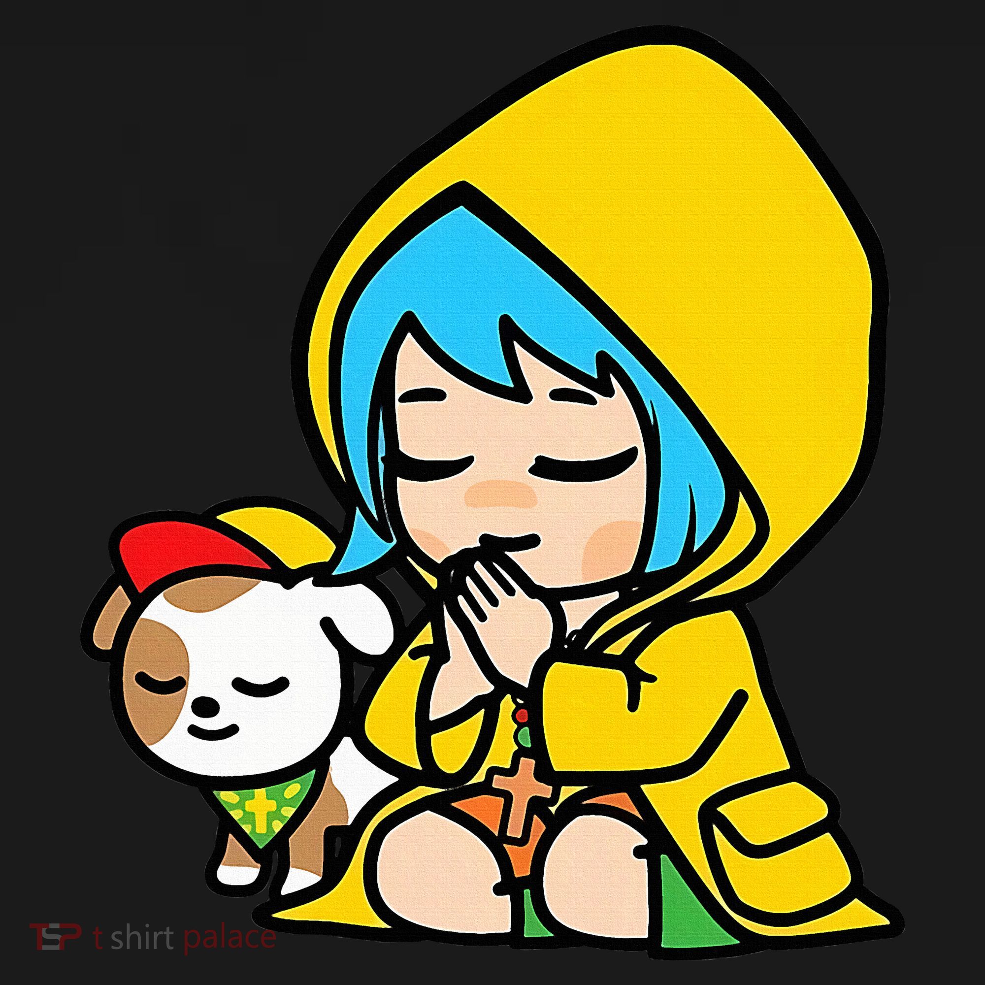 Luce Praying Catholic Pilgrim Vatican Anime Mascot 2025 Polo