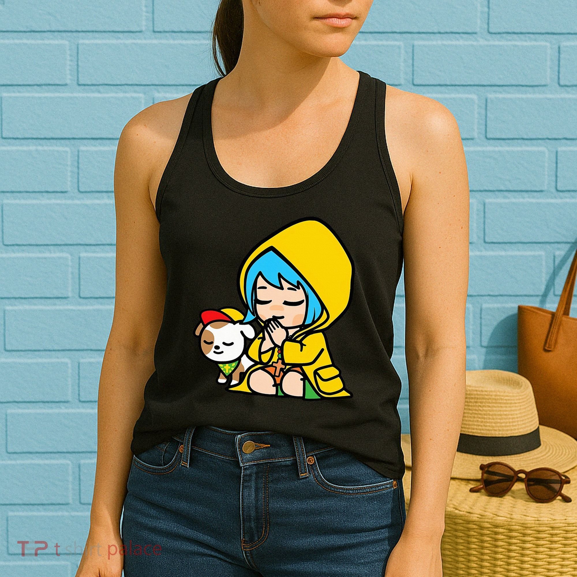 Luce Praying Catholic Pilgrim Vatican Anime Mascot 2025 Women's Tank Top