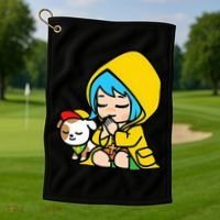 Luce Praying Catholic Pilgrim Vatican Anime Mascot 2025 Golf Towel thumb 1