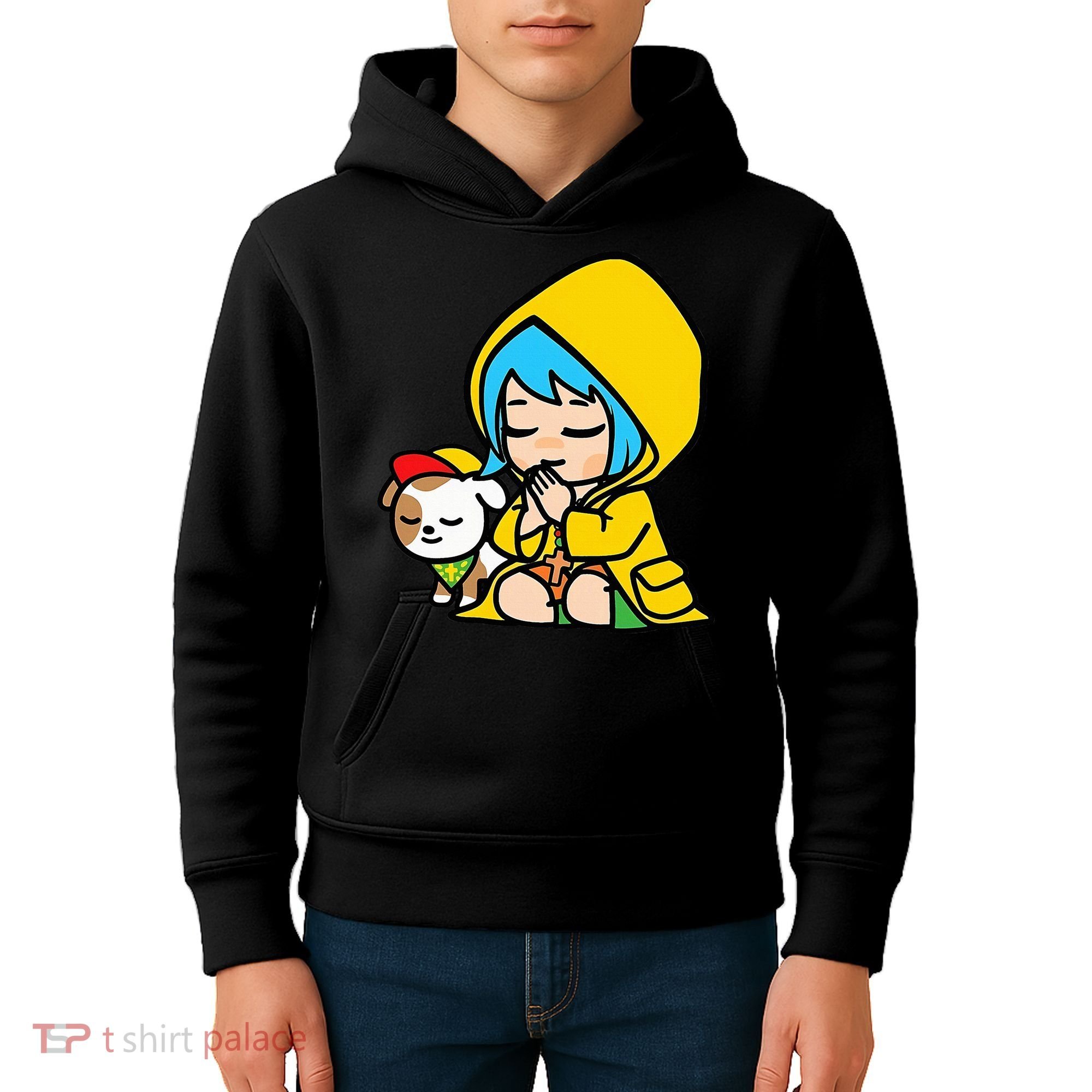 Luce Praying Catholic Pilgrim Vatican Anime Mascot 2025 Kids Hoodie