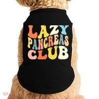 Lazy Pancreas Club T1D Retro Groovy Diabetes Awareness Doggie Tank thumb 0