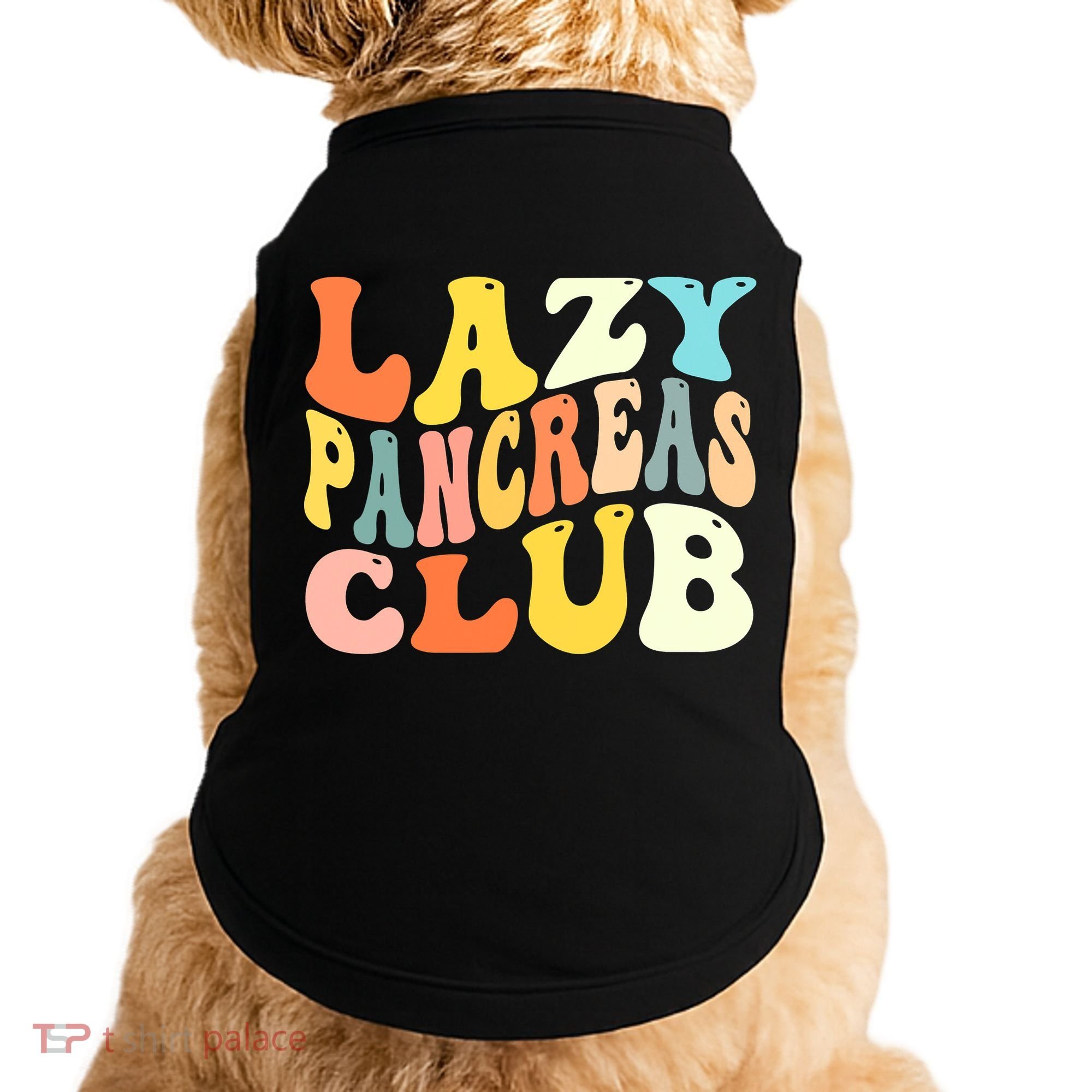 Lazy Pancreas Club T1D Retro Groovy Diabetes Awareness Doggie Tank