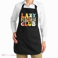 Lazy Pancreas Club T1D Retro Groovy Diabetes Awareness Apron thumb 2